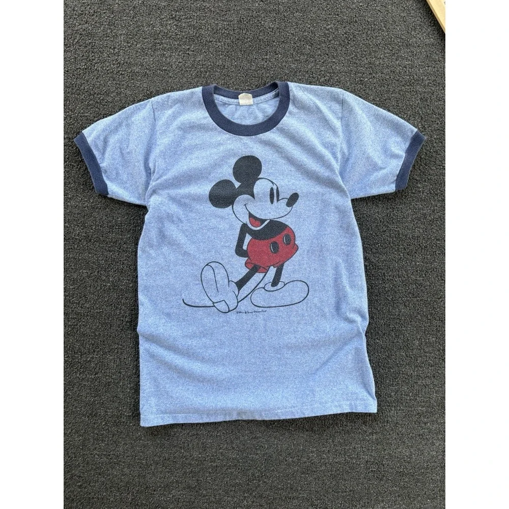 Vintage 70s/80s Walt Disney Productions Mickey Mouse Ringer T-Shirt Medium